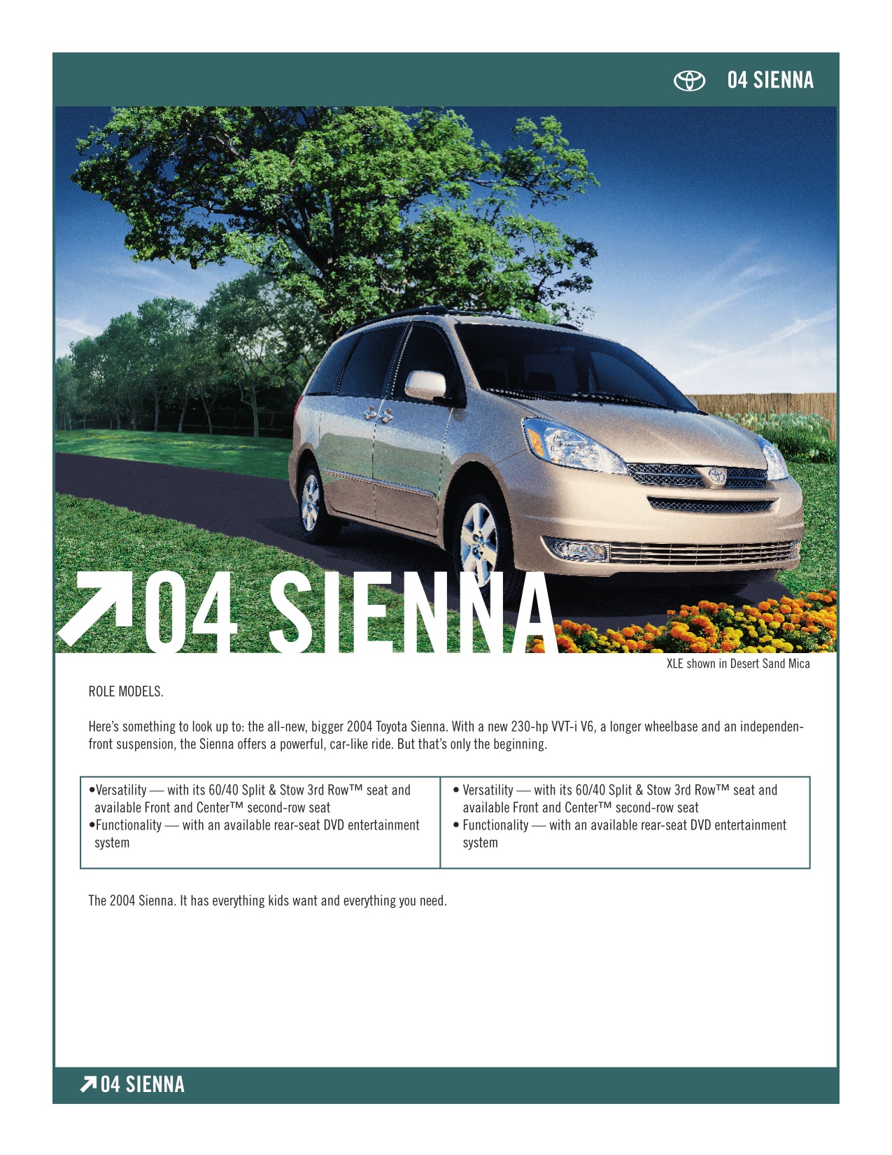 2004 Toyota Sienna Brochure Page 1